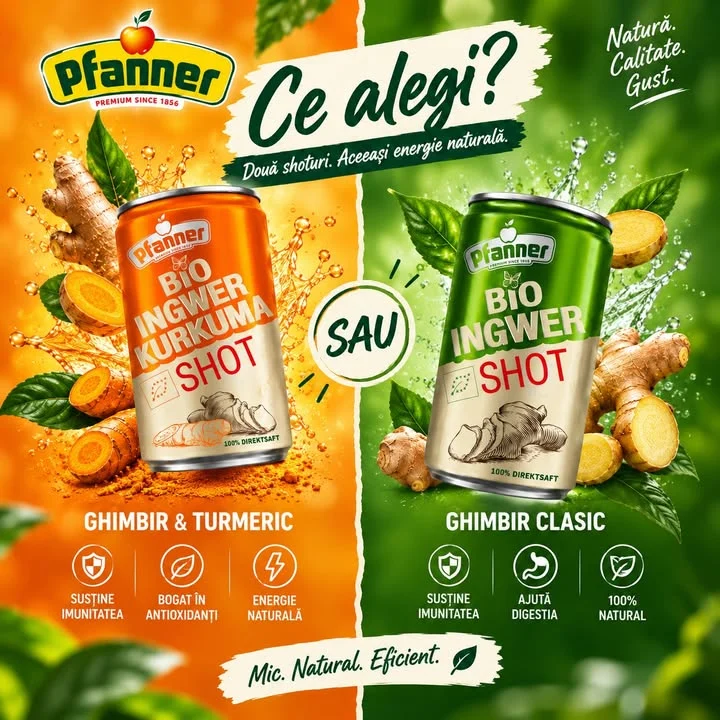 Două variante. Aceeași poftă de ceva natural. 🌿 Tu ce alegi? 👇 🧡 Ghimbir & Turmeric – comb…